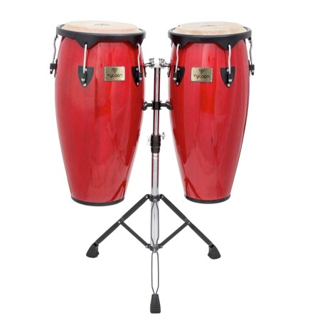 CONGA TYCOON SUPREMO.11"-12" ROJO.PAR. SOPORTE DOBLE